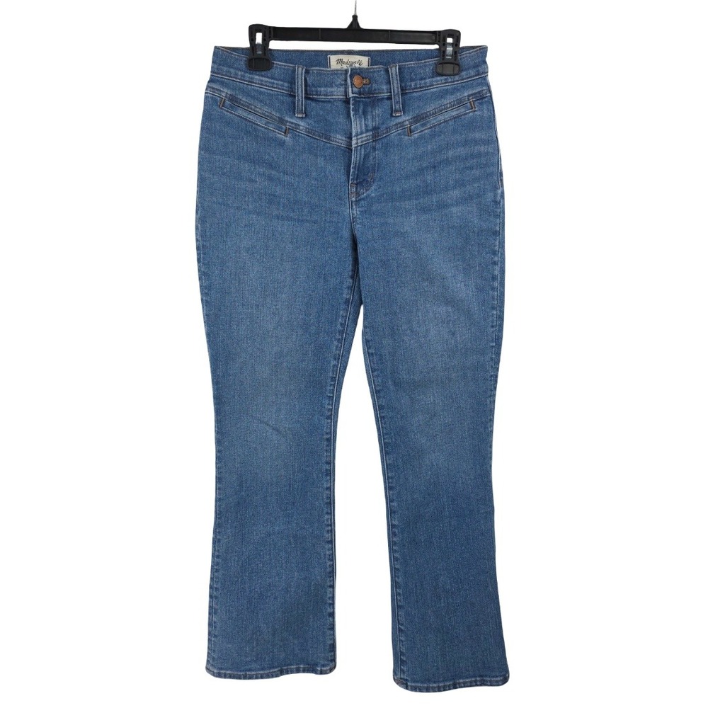 Madewell Crop Kick Out Mid Rise Blue Denim Stretch Jeans Womens 28